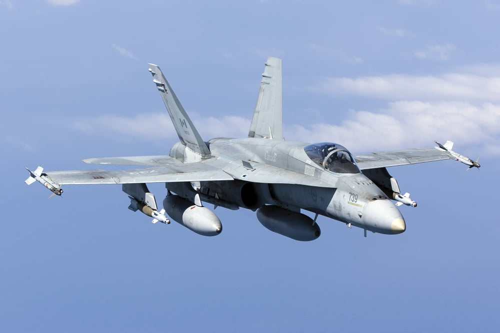 A CF-188A Hornet of the Royal Canadian Air Force Canvas Art - Gert KromhoutStocktrek Images (18 x 12)