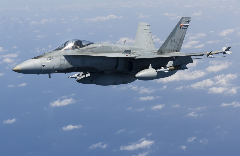 A CF-188A Hornet of the Royal Canadian Air Force Canvas Art - Gert KromhoutStocktrek Images (18 x 12)