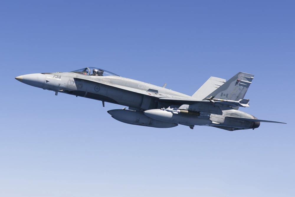 A CF-188A Hornet of the Royal Canadian Air Force Canvas Art - Gert KromhoutStocktrek Images (35 x 24)