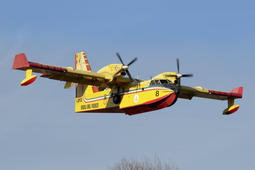 A CL-415 Italian Fire Hunter Canvas Art - Luca NicolottiStocktrek Images (34 x 23)