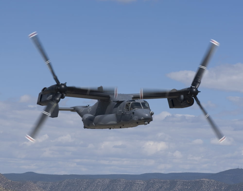 A CV-22 Osprey on a training mission over New Mexico Canvas Art - HIGH-G ProductionsStocktrek Images (16 x 13)