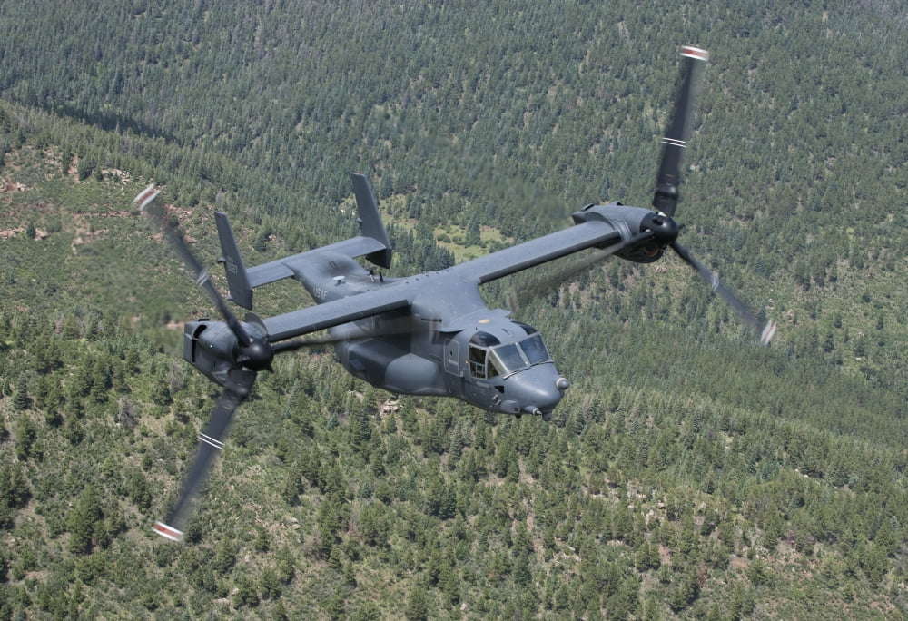 A CV-22 Osprey on a training mission over New Mexico Canvas Art - HIGH-G ProductionsStocktrek Images (18 x 12)