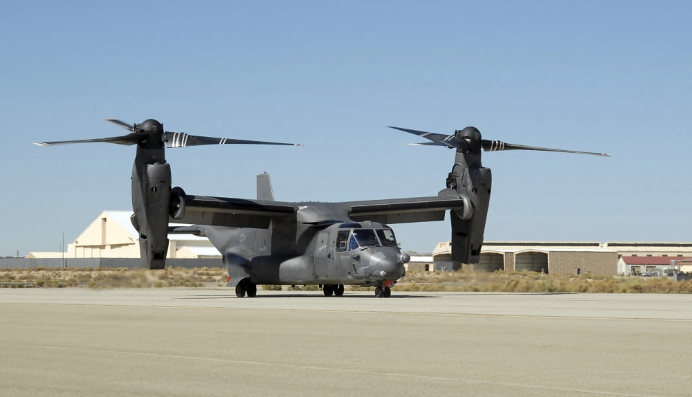 A CV-22 Osprey prepares for take-off Canvas Art - Stocktrek Images (37 x 21)