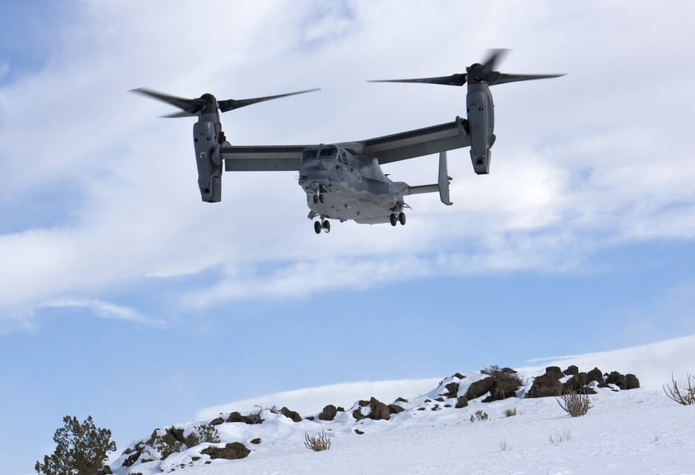 A CV-22 Osprey prepares to land during a training mission Canvas Art - HIGH-G ProductionsStocktrek Images (35 x 24)