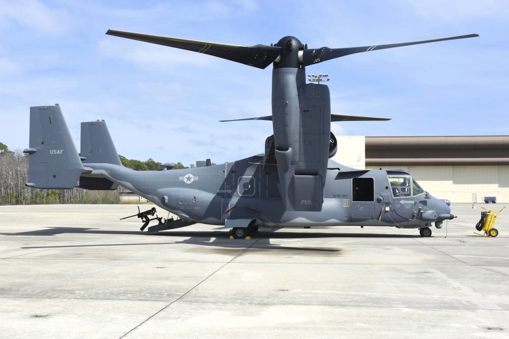 A CV-22B Osprey on the ramp at Hurlburt Field Air Force Base Florida Canvas Art - Riccardo NiccoliStocktrek Images (34 x 23)