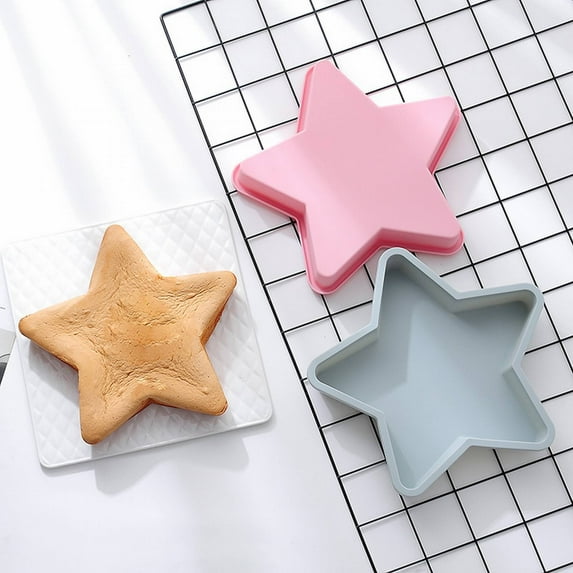 A Cake Mold Clearance! Cake Flexible Silica Gel Star Shaped Baking Pan for Birthday Five Pointed Star Chiffon Cake Baking Tray Birthday Cake