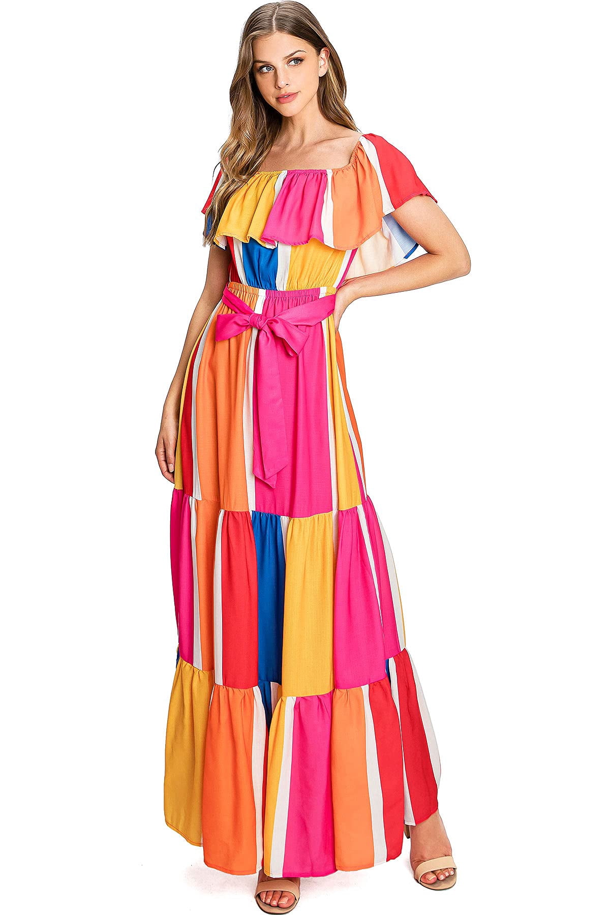 fitted lace wedding dress Renesmee Satin Summer Print Maxi Dress - US 16 main image 1