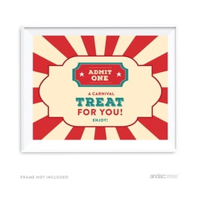 A Carnival Treat For You To Enjoy! Carnival Circus Birthday Party Signs