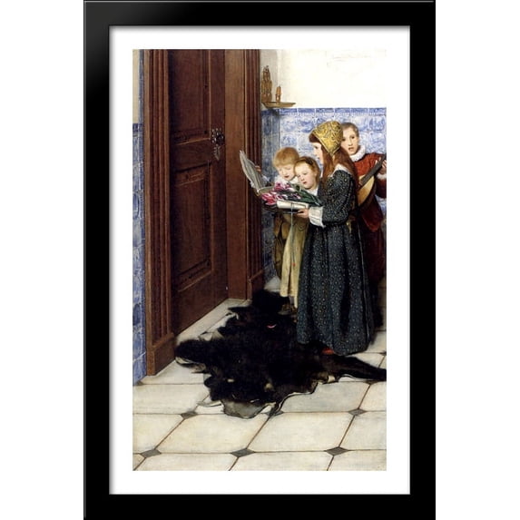 A Carol 26x40 Large Black Wood Framed Print Art by Lady Laura Teresa Alma Tadema