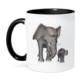 thumbnail image 1 of 3dRose, A cartoon elephant mother and son, 11oz Two-Tone Black Mug, 1 of 7