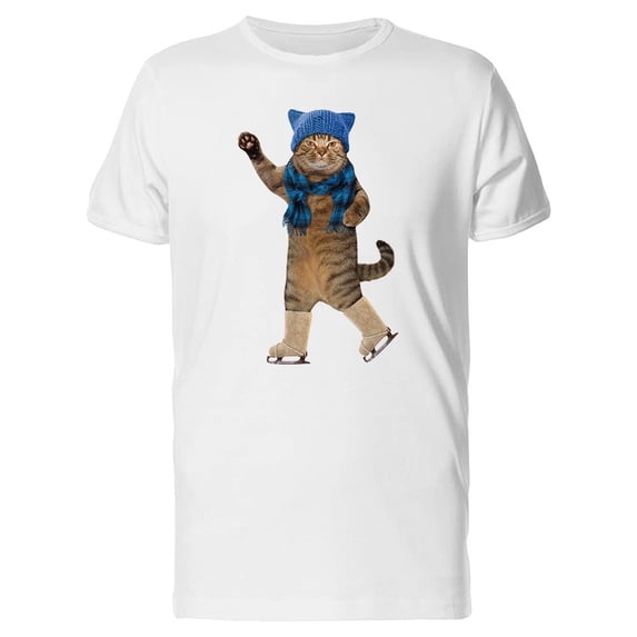 A Cat In Ice Skates Tee Men's -Image by Shutterstock