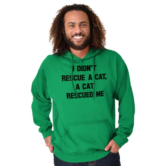 A Cat Rescued Me Adopted Pet Lovers Hoodie Sweatshirt Women Men Brisco Brands S