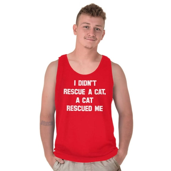 A Cat Rescued Me Adopted Pet Lovers Tank Top T Shirts Men Women Brisco Brands S