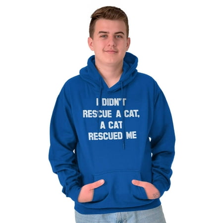 A Cat Rescued Me Adopted Pet Lovers Unisex Plus Fleece Graphic Hoodie Brisco Brands 5X
