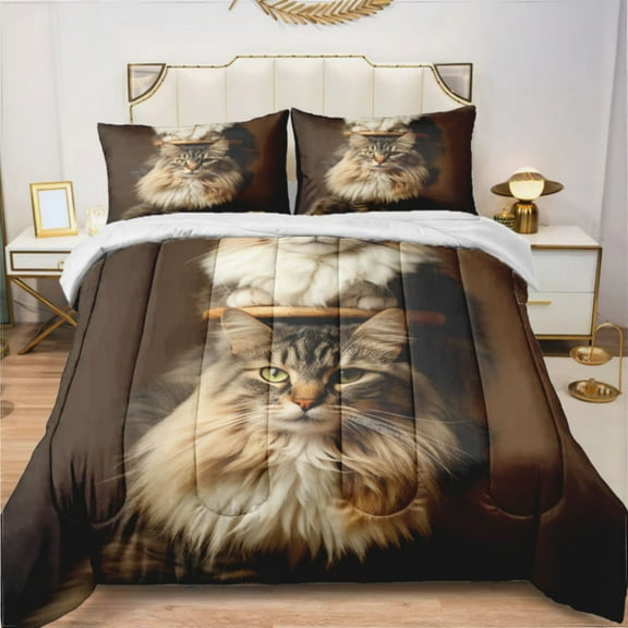 A Cat Sitting In A Stack (2) Comforter Set Bedding Set Duvet Set Set 3pcs Twin Size