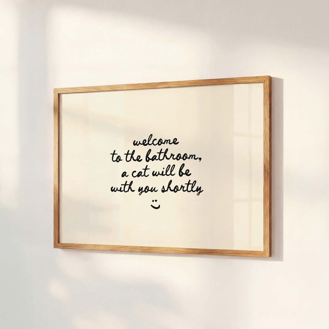 A Cat Will Be With You Shortly Wall Art Print, Playful Bathroom ...
