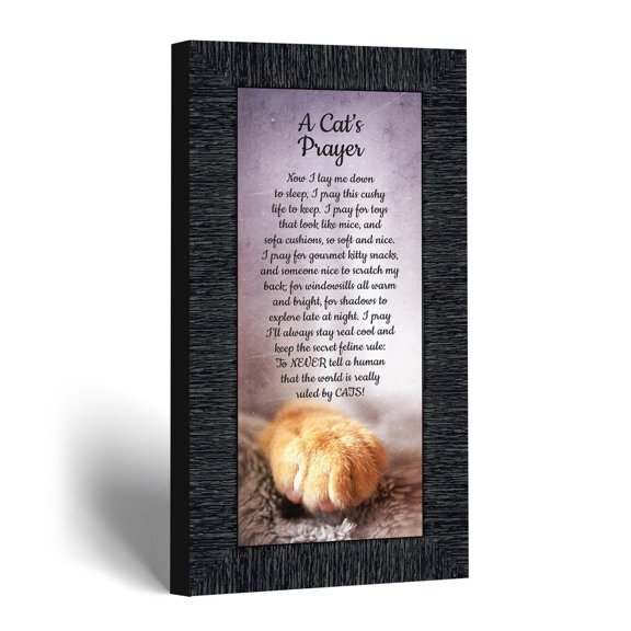 A Cat's Prayer Wall Art Picture Frame for Kitten Lovers