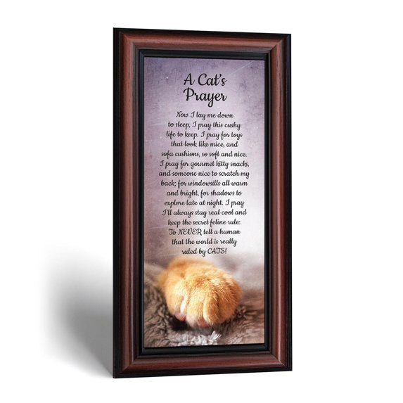 A Cat's Prayer Wall Art Picture Frame for Kitten Lovers