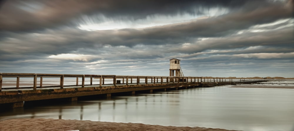 A Causeway To Holy Island Northumberland England Canvas Art - John Short Design Pics (33 x 14)