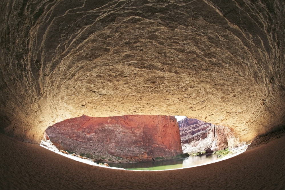 A Cave In The Grand Canyon Arizona Usa Canvas Art - Richard Wear Design Pics (34 x 22)