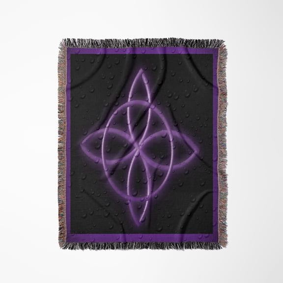 A Celtic Design Knot In Purple, Woven Blanket