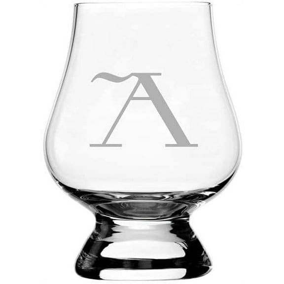A Celtic Monogram Etched 2.5oz Glencairn Wee Whisky Glass