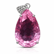 Lab-Created Pink Sapphire Pendant Gemstone 116 Carat Pear Cut Jewelry Accessory for a Jewelry Collection