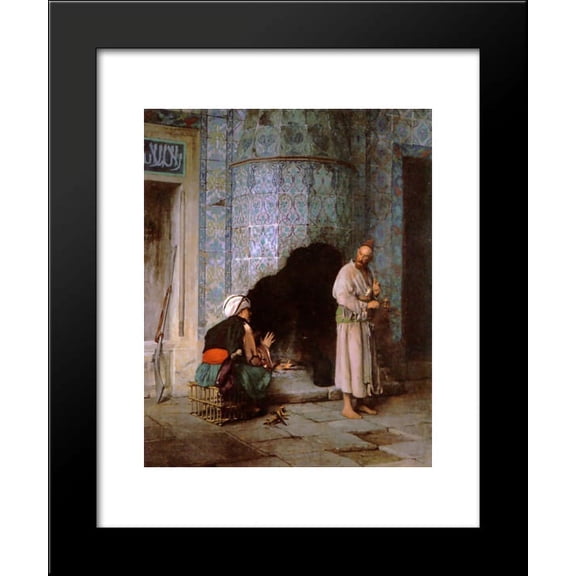A Chat by the Fireside 20x24 Framed Art Print by Jean-Leon Gerome