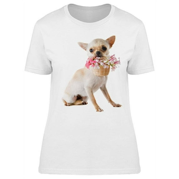 A Chihuahua With Flowers T-Shirt Women -Image by Shutterstock, Female Large