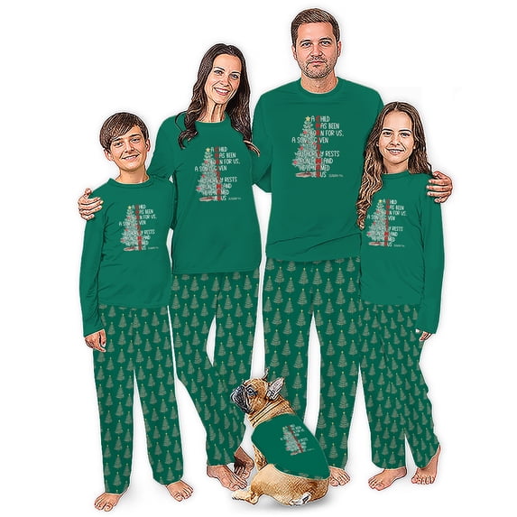 A Child Has Been Born For Us Matching Family Christmas Pajamas, Christian Family PJs, Plus Size Pajamas, Two Pockets