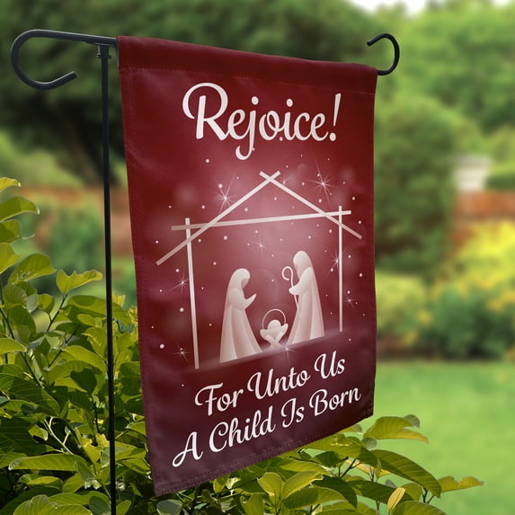 A Child Is Born Garden Flag by Ashton