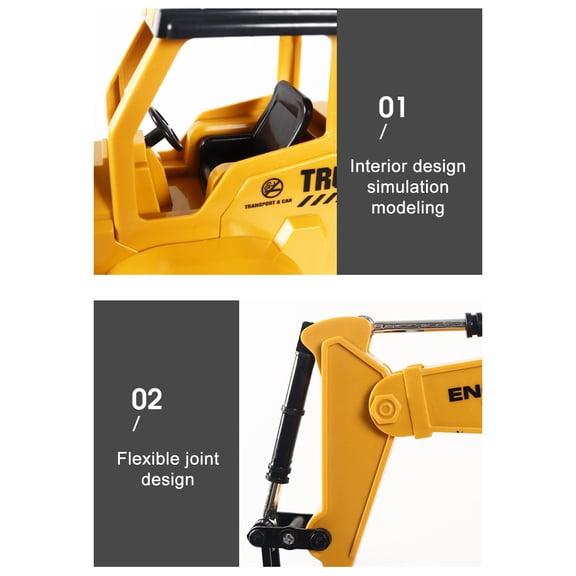 A Childrens Electric Excavator Toy Light Music Engineering Digger Vehicle Model