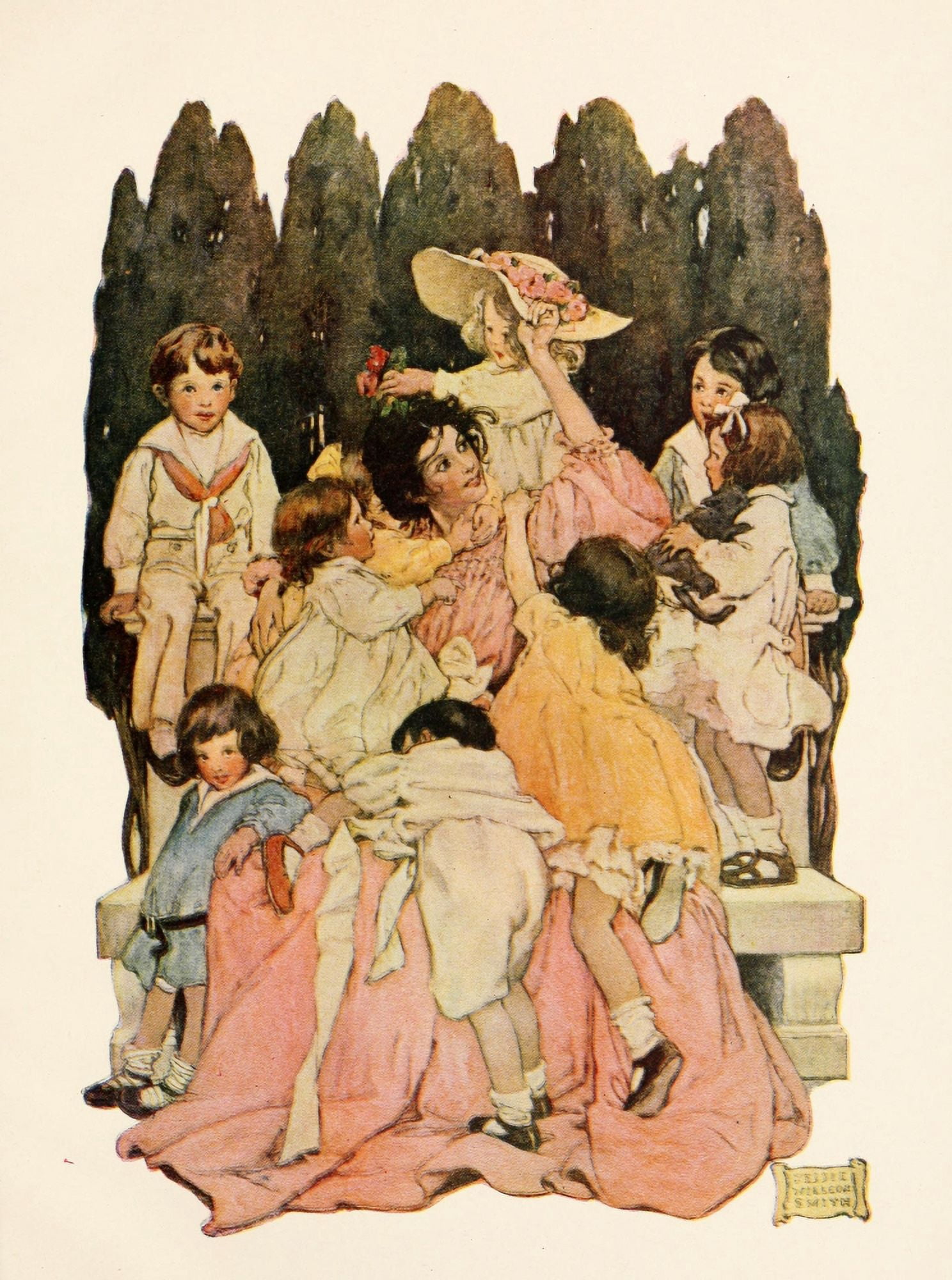 A Childs Garden of Verses 1905 Mother & children Canvas Art - Jessie Willcox Smith (18 x 24)