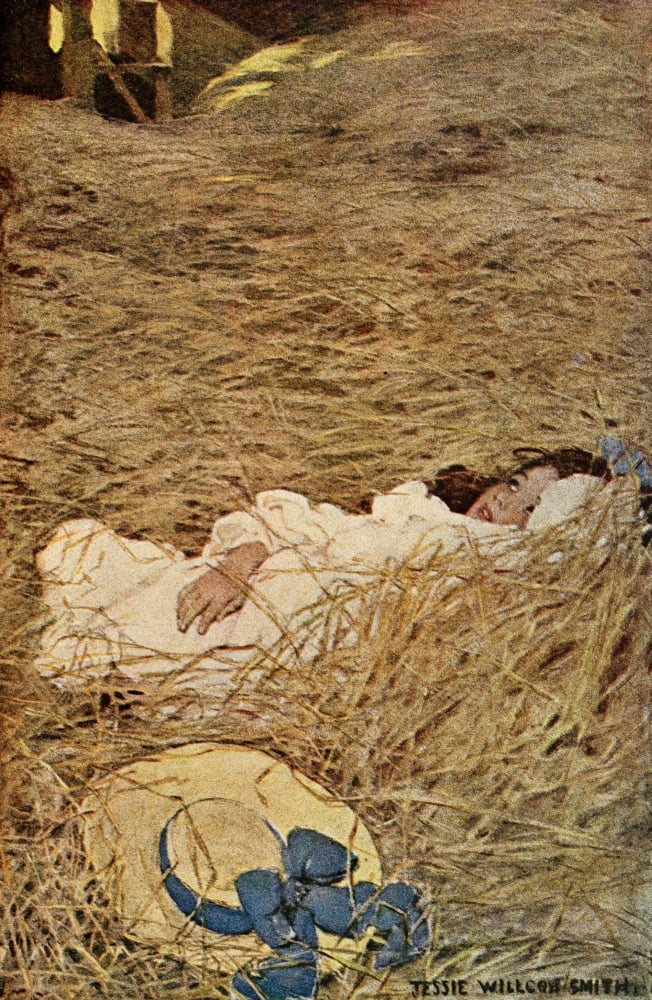 A Childs Garden of Verses 1905 The Hayloft Canvas Art - Jessie Willcox Smith (18 x 24)