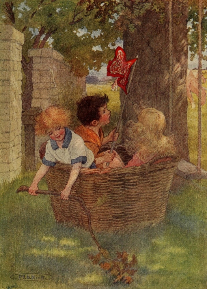 A Childs Garden of Verses 1919 Basket-boat Canvas Art - Maria Kirk (18 x 24)