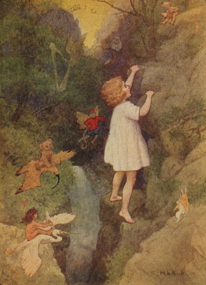A Childs Garden of Verses 1919 Climbing Canvas Art - Maria Kirk (24 x 36)