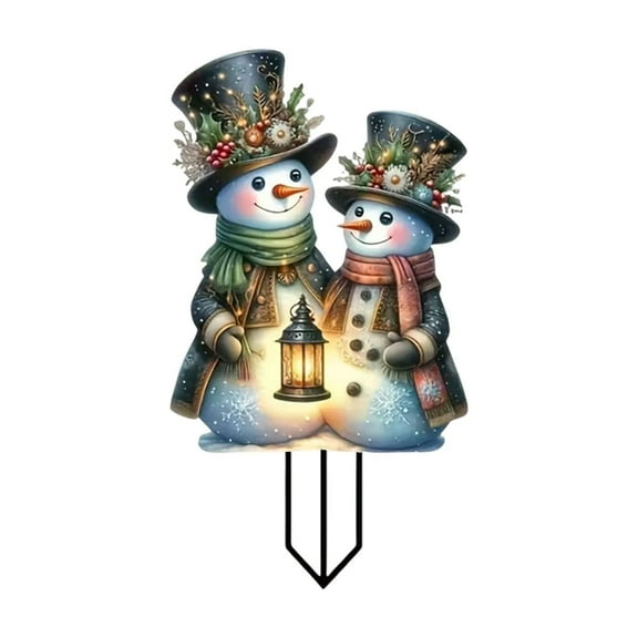 A Christmas Acrylic Planter Stand With Wooden Stake, Garden Decor And Festive Design For Outdoor Use And Holiday Party, 7.87X7.87X0.5In 0.19Lb