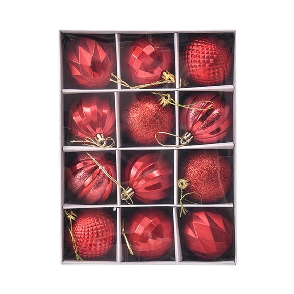 A Christmas Ball Ornaments 12 Pack Unique Design Holiday Decor For Tree Hanging Window Decoration And Gift Box Set For Christmas Party 6Inch