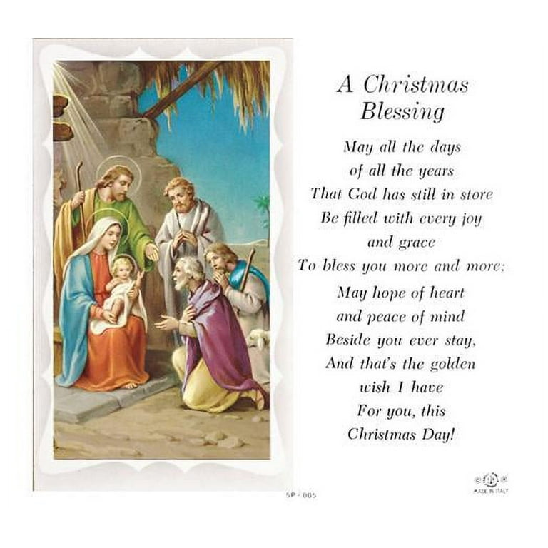 A Christmas Blessing Catholic Prayer Holy Card with Prayer on Back Pack of 100