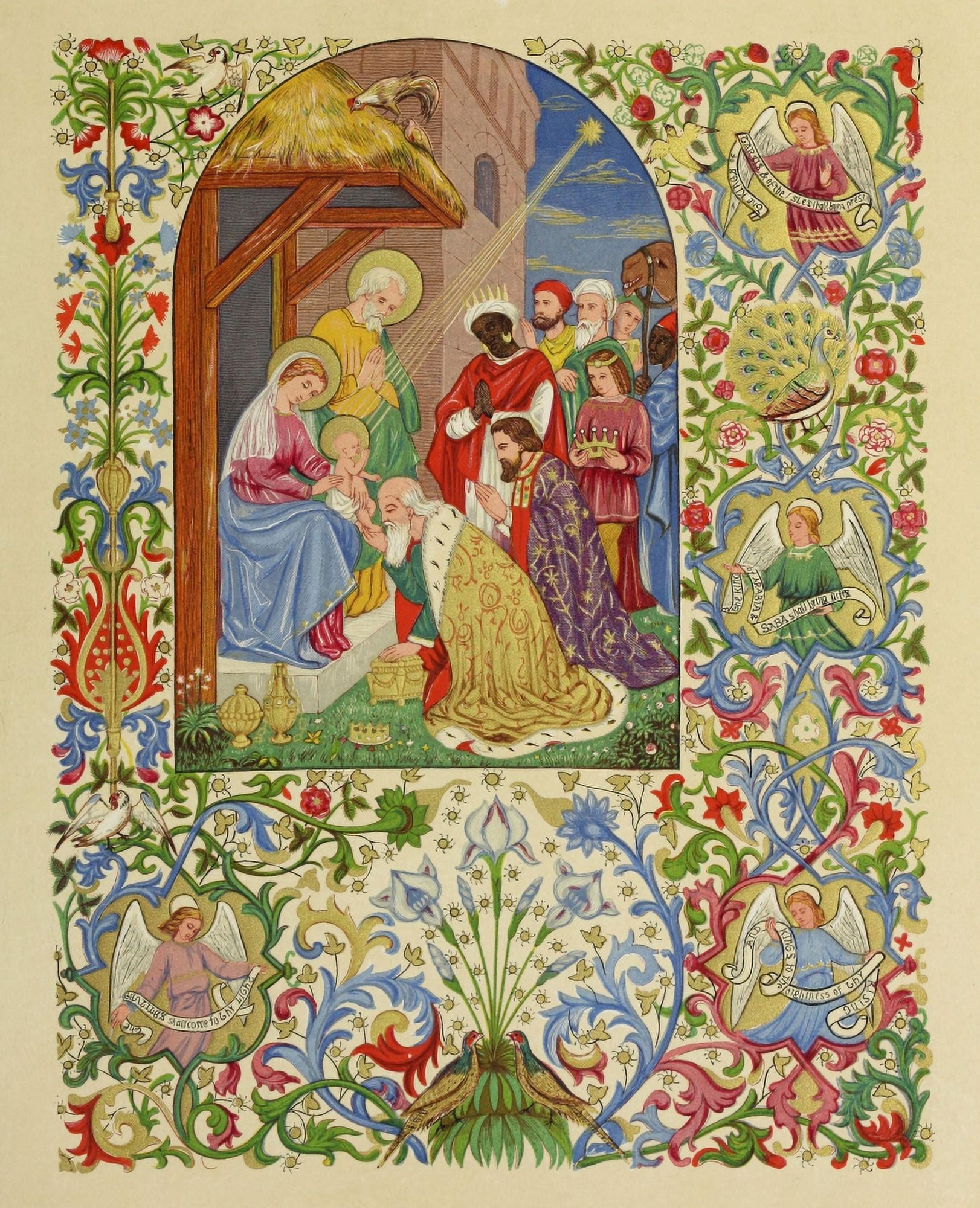 A Christmas Carol 1873 Adoration of Magi Illuminated Canvas Art - A Trevor Crispin (18 x 24)