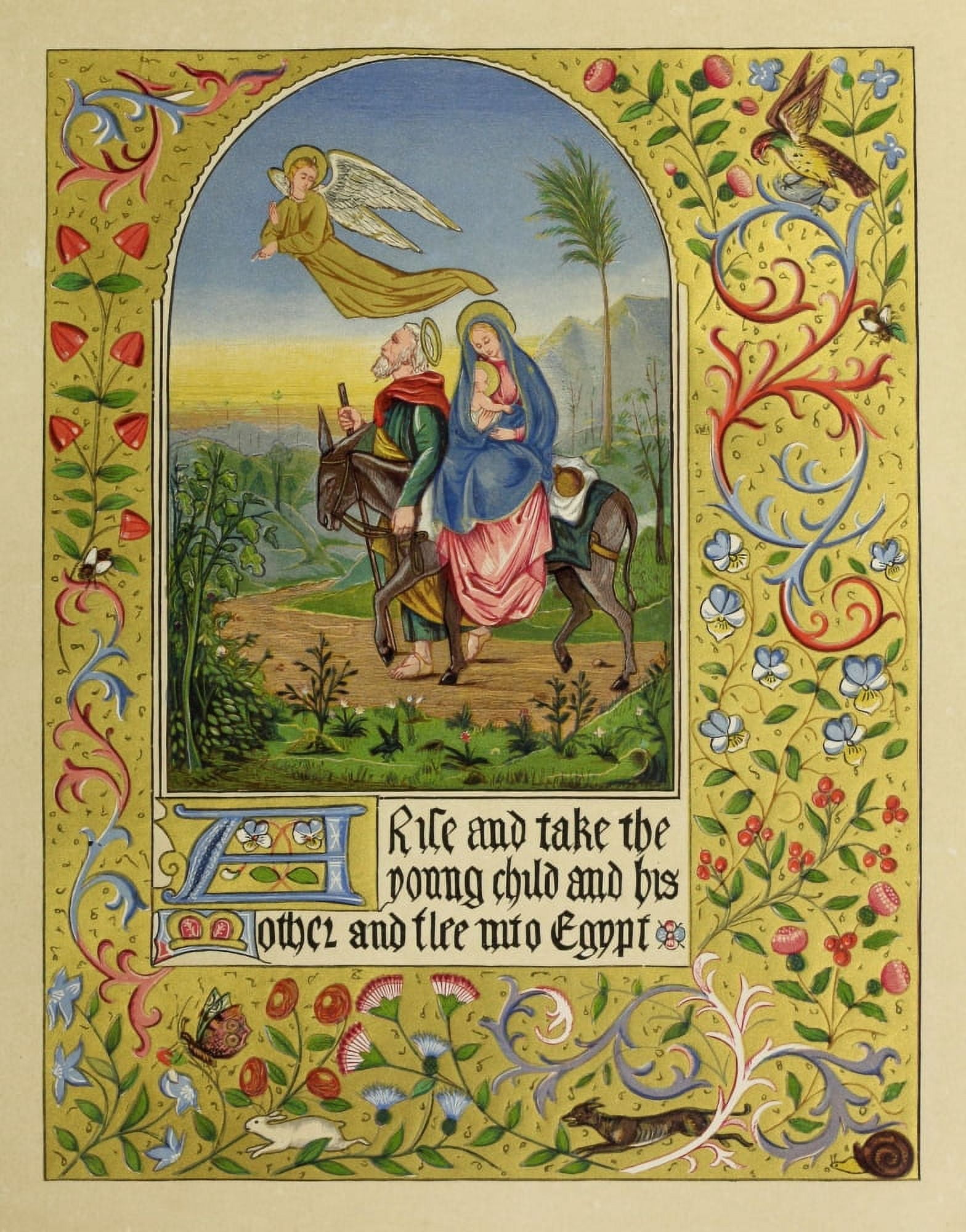 A Christmas Carol 1873 Flight into Egypt Illuminated Canvas Art - A Trevor Crispin (24 x 36)
