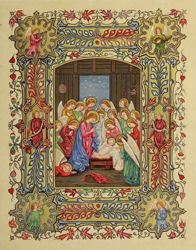 A Christmas Carol 1873 Nativity Illuminated Canvas Art - A Trevor Crispin (24 x 36)