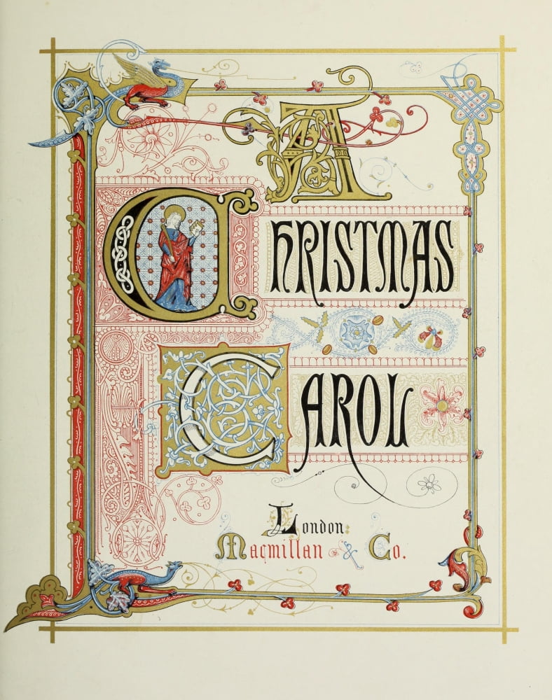 A Christmas Carol 1873 Title Page Illuminated Canvas Art - A Trevor Crispin (18 x 24)