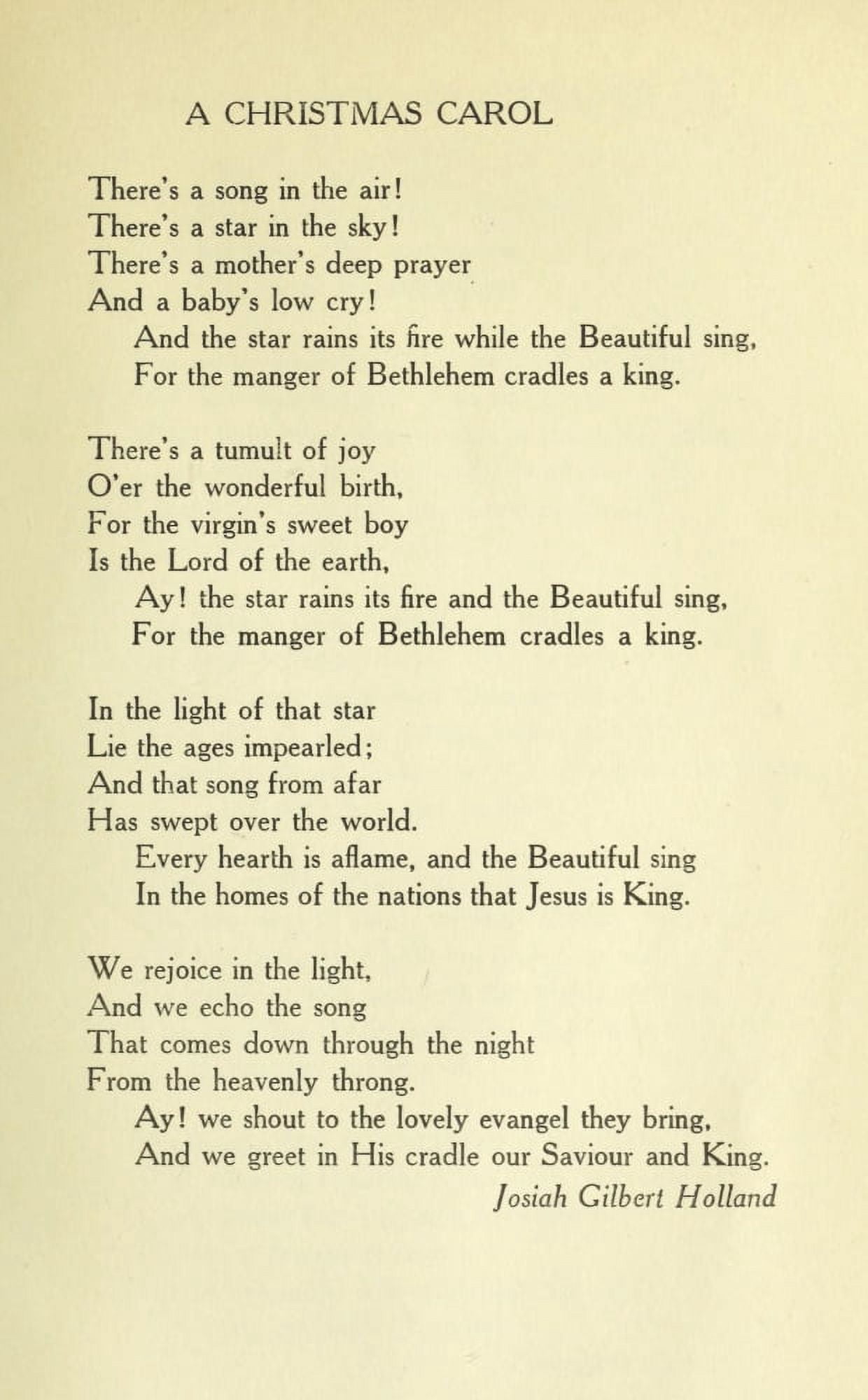 A Christmas Carol Christmas in Poetry 1922 Canvas Art - Josiah G x-Holland (24 x 36)