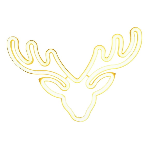 A Christmas Deer Head Neon Lights With Warm White Glow And Battery Usb Dual Power For Wall Decor