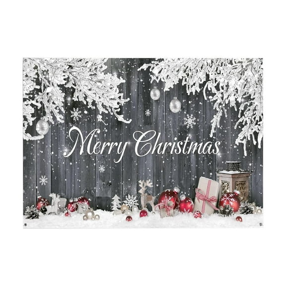 A Christmas Garage Door Cover Banner, 16X7 Foot Polyester Winter Holiday Decor For Outdoor Indoor Party, 200X150Cm