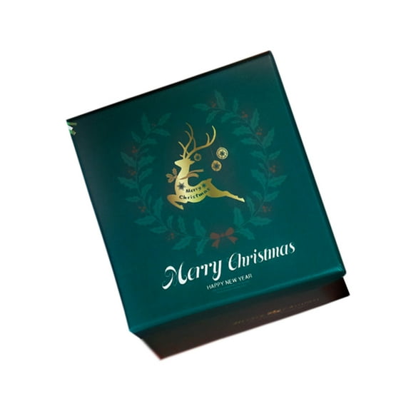 A Christmas Gift Box With Handbag, 12X12X12.5Cm Paper Candy Present Box, Santa Snowman Print, Holiday Party Favor, Multi-Color Design