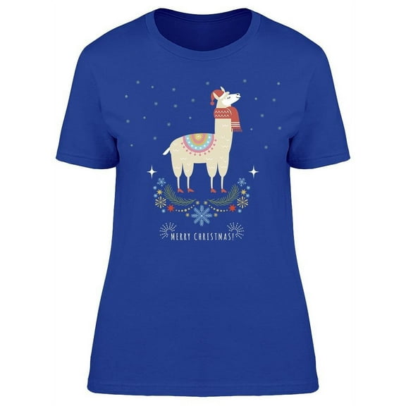 A Christmas Llama T-Shirt Women -Image by Shutterstock, Female Medium