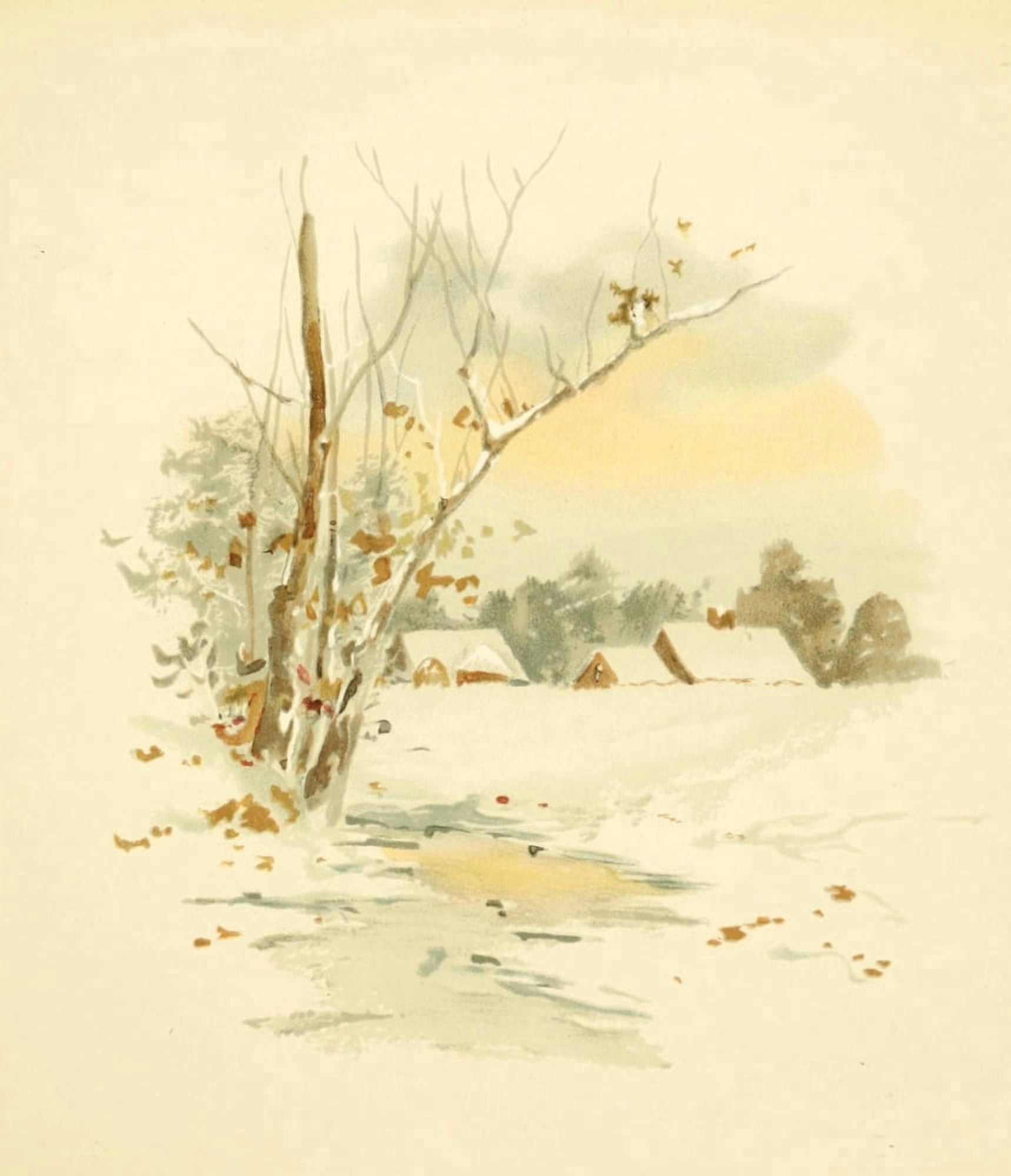 A Christmas Morning 1890 Snowy Field Canvas Art - Louis K Harlow (18 x 24)