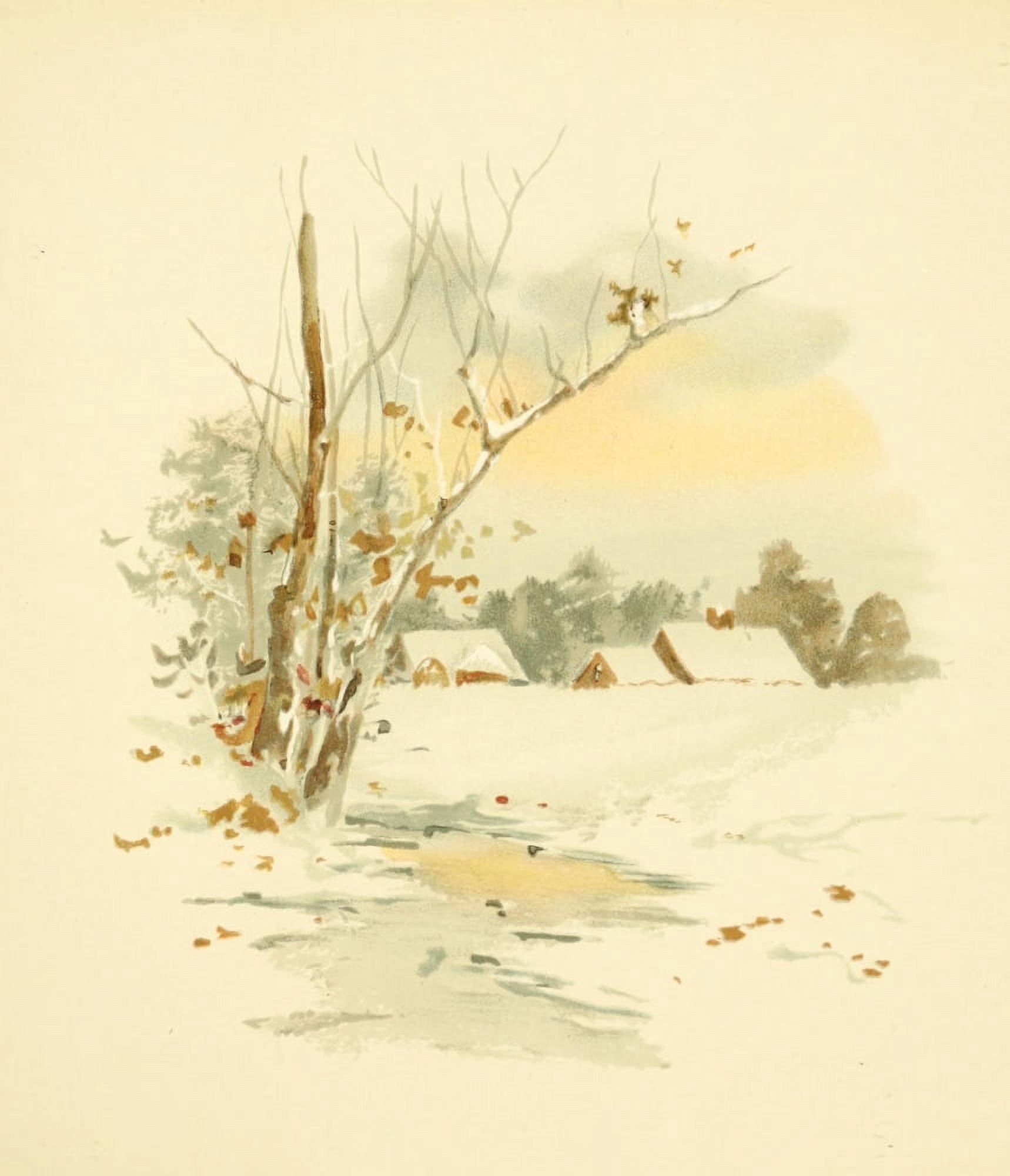 A Christmas Morning 1890 Snowy Field Canvas Art - Louis K Harlow (24 x 36)